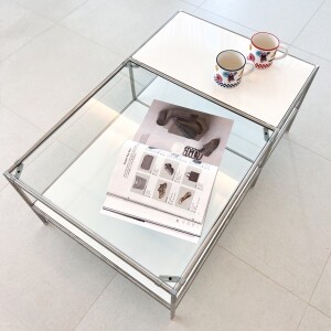 와이드 사각 소파 테이블 모듈가구 거실 투명 강화유리 좌탁 좌식 티테이블